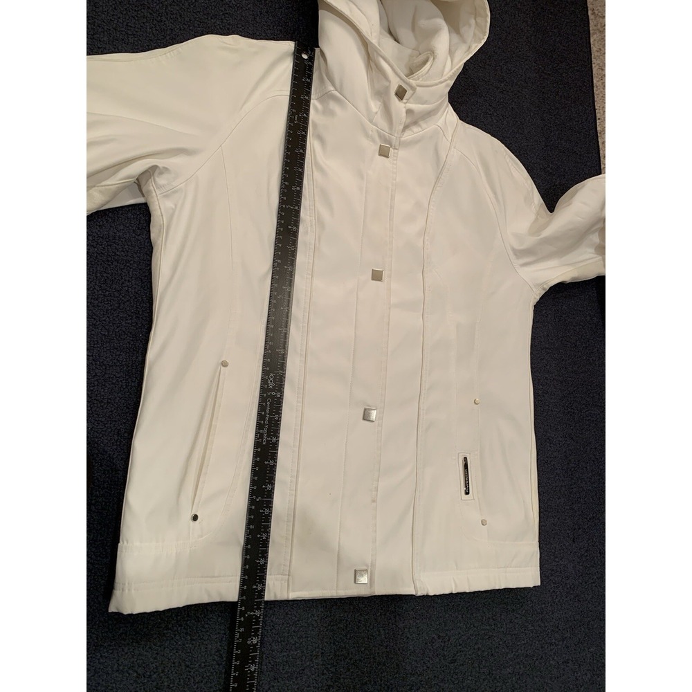 Liz Claiborne Jacket Women's Size Medium White Full Zip Hood - Picture 9 of 15